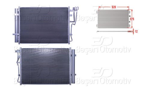 Klıma Radyatoru 520X375x12 Hyundaı Ix20 Kıa Venga 1.4  97606