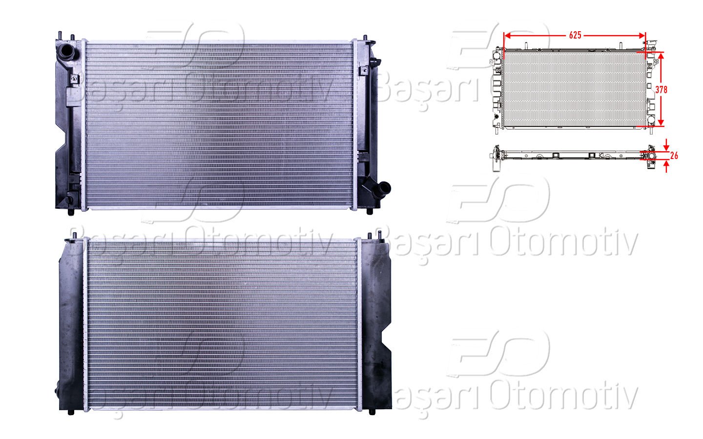Su Radyatoru Brazıng Mt 625X378x26 Toyota Corolla (E12) 1.4 D-4D [16400]