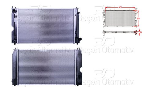Su Radyatoru Brazıng Mt 625X378x26 Toyota Corolla (E12) 1.4 D-4D [16400]