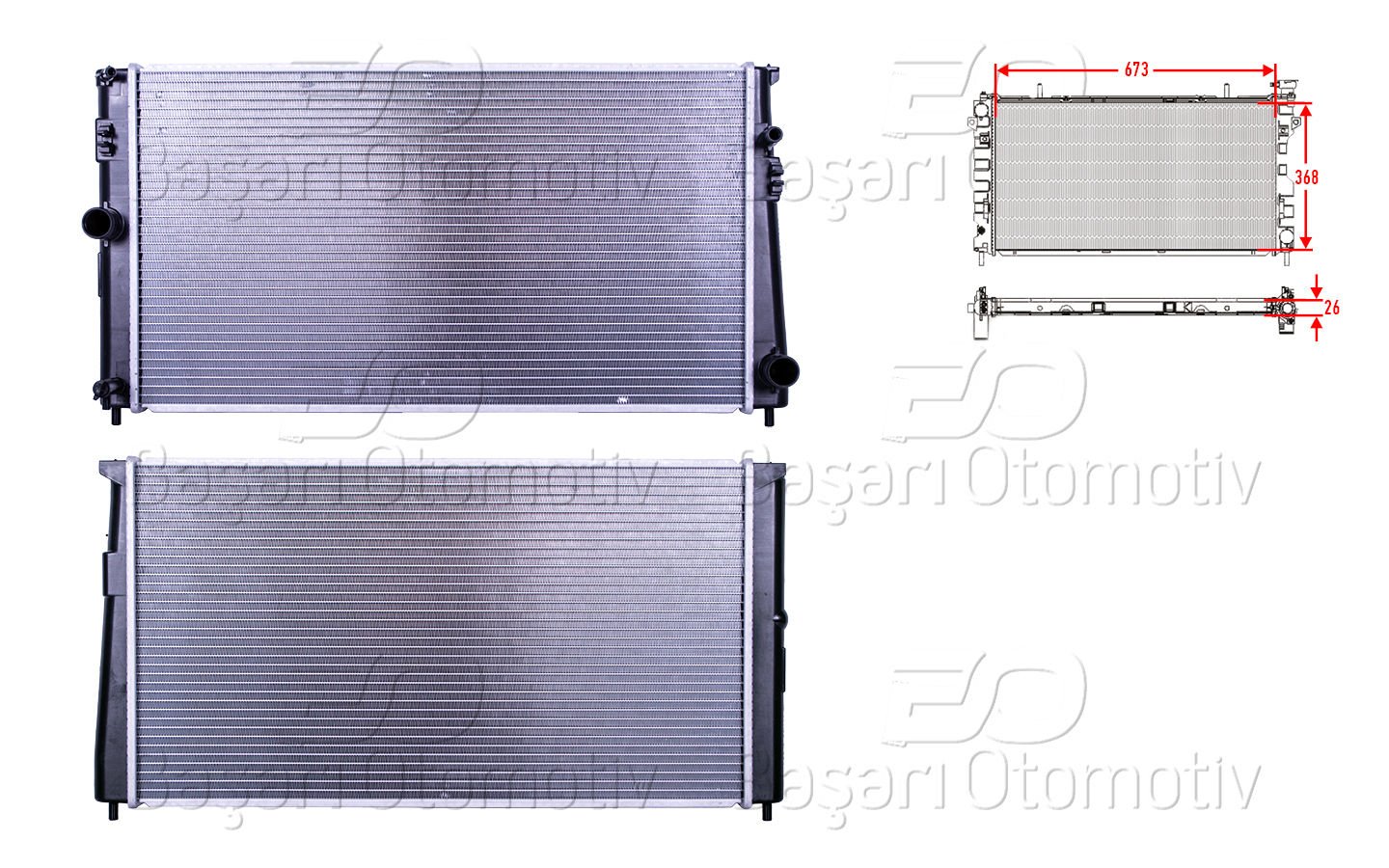Su Radyatoru Brazıng Mt 673X368x26 Toyota Corolla (E21 16400
