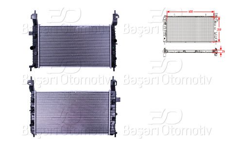 Su Radyatoru Brazıng Mt-At 608X359x26 Opel Merıva 1.4 1.6 03> [1300253]