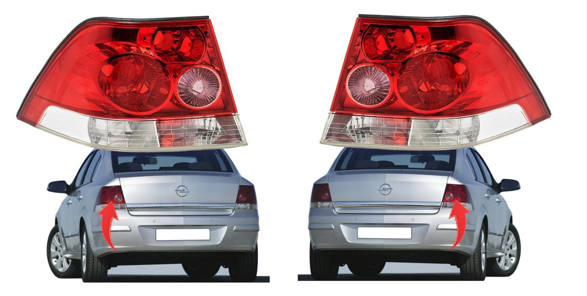 Arka Stop Lambası Takımı Sağ Sol Opel Astra H Sedan 2007-2014 93345893