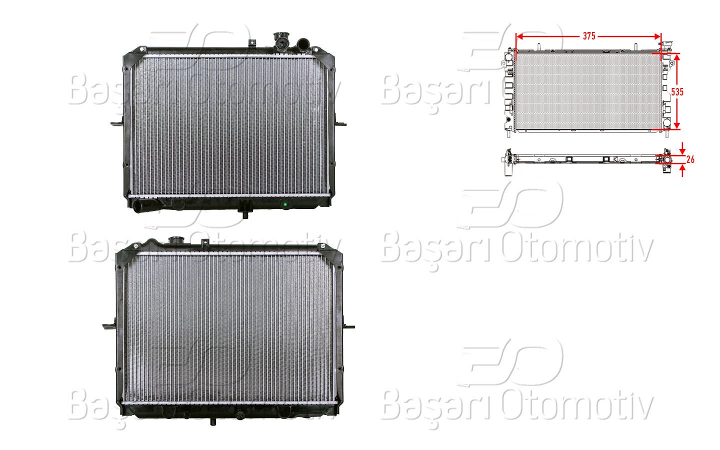 Su Radyatoru Brazıng Mt 375X535x26 Mm Kıa Pregıo (Tb)  0K72A