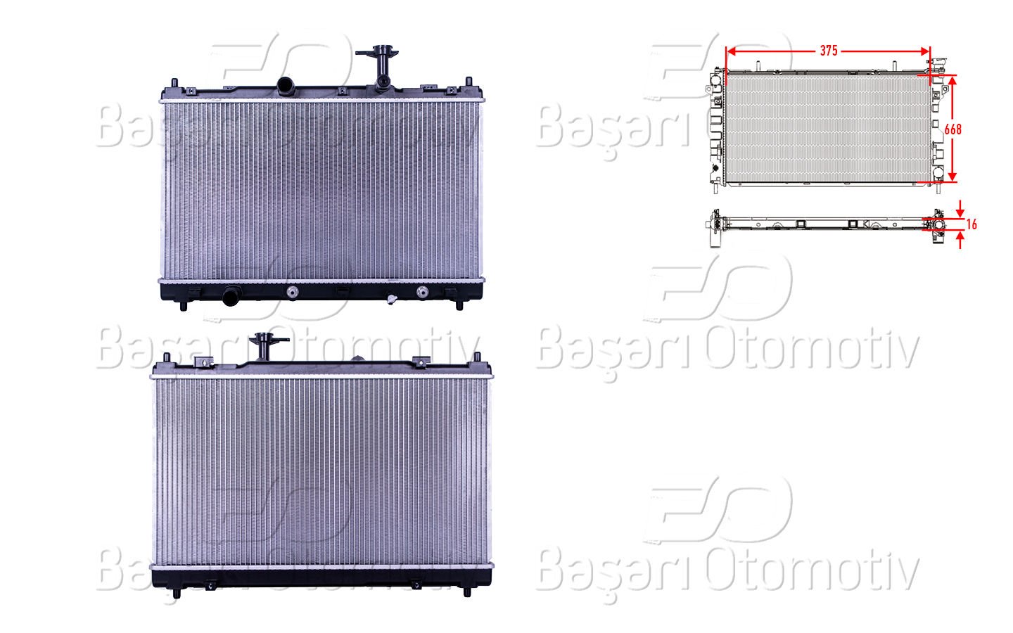 Su Radyatoru Brazıng At 375X668x16 Suzukı Sx4 S-Cross  17700