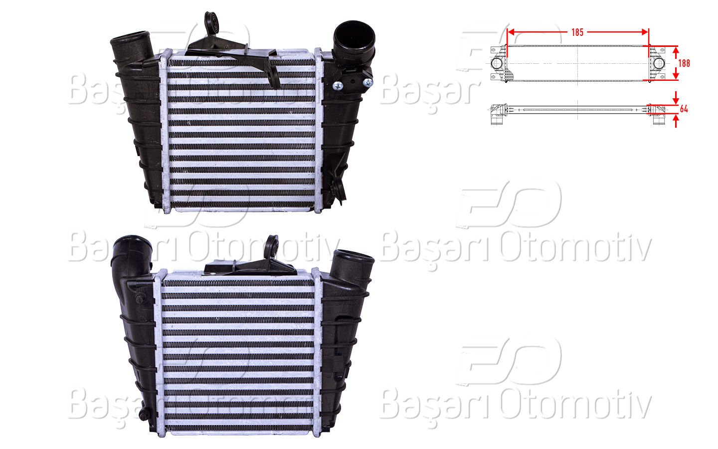Turbo Radyatoru (Intercooler) 185X188x64 Vw Polo  6Q0145804A