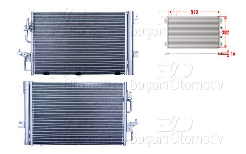 Klıma Radyatoru 590X382x16 Opel Astra H Zafıra B 1.4 1850096