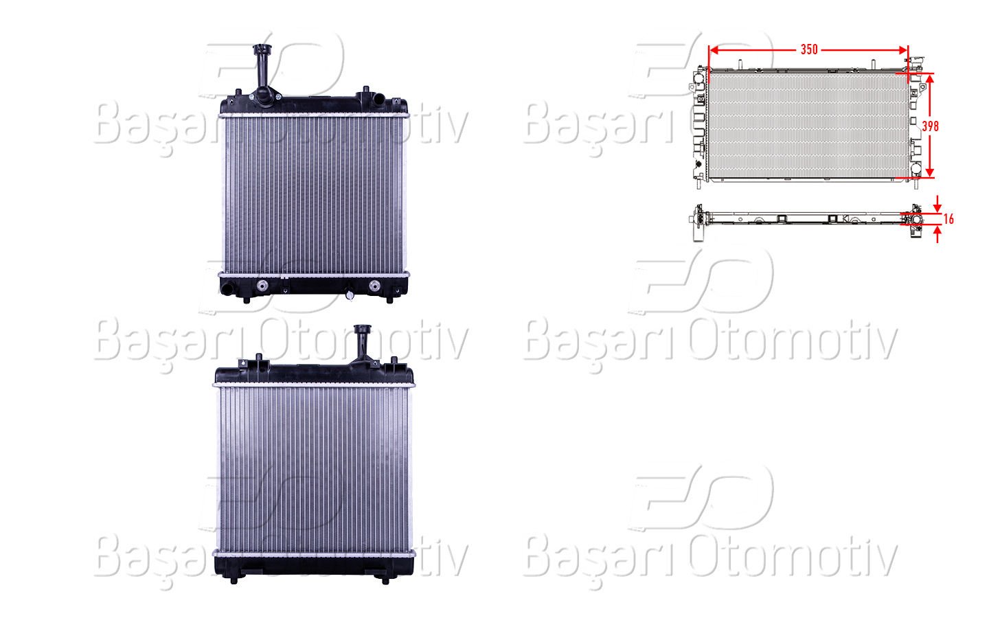 Su Radyatoru Brazıng At 350X398x16 Suzukı Alto 1.0 09> 17700