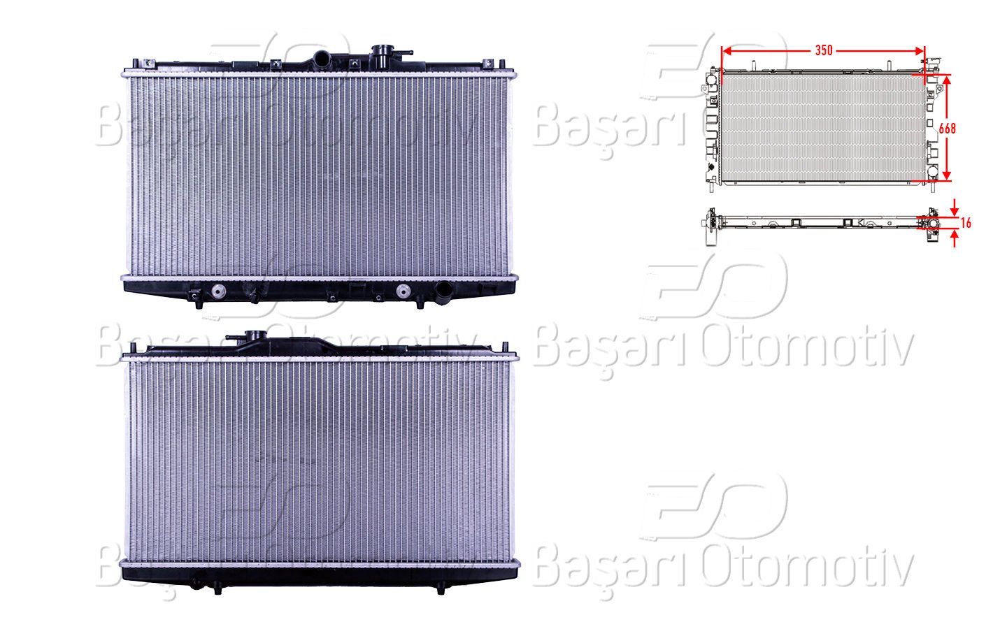 Su Radyatoru Brazıng At 350X668x16 Honda Accord 6 (Ch) 19010