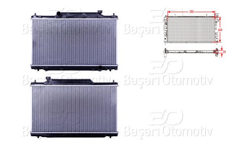 Su Radyatoru Brazıng Mt 350X648x26 Honda Cıvıc 7 (Eu)  19010