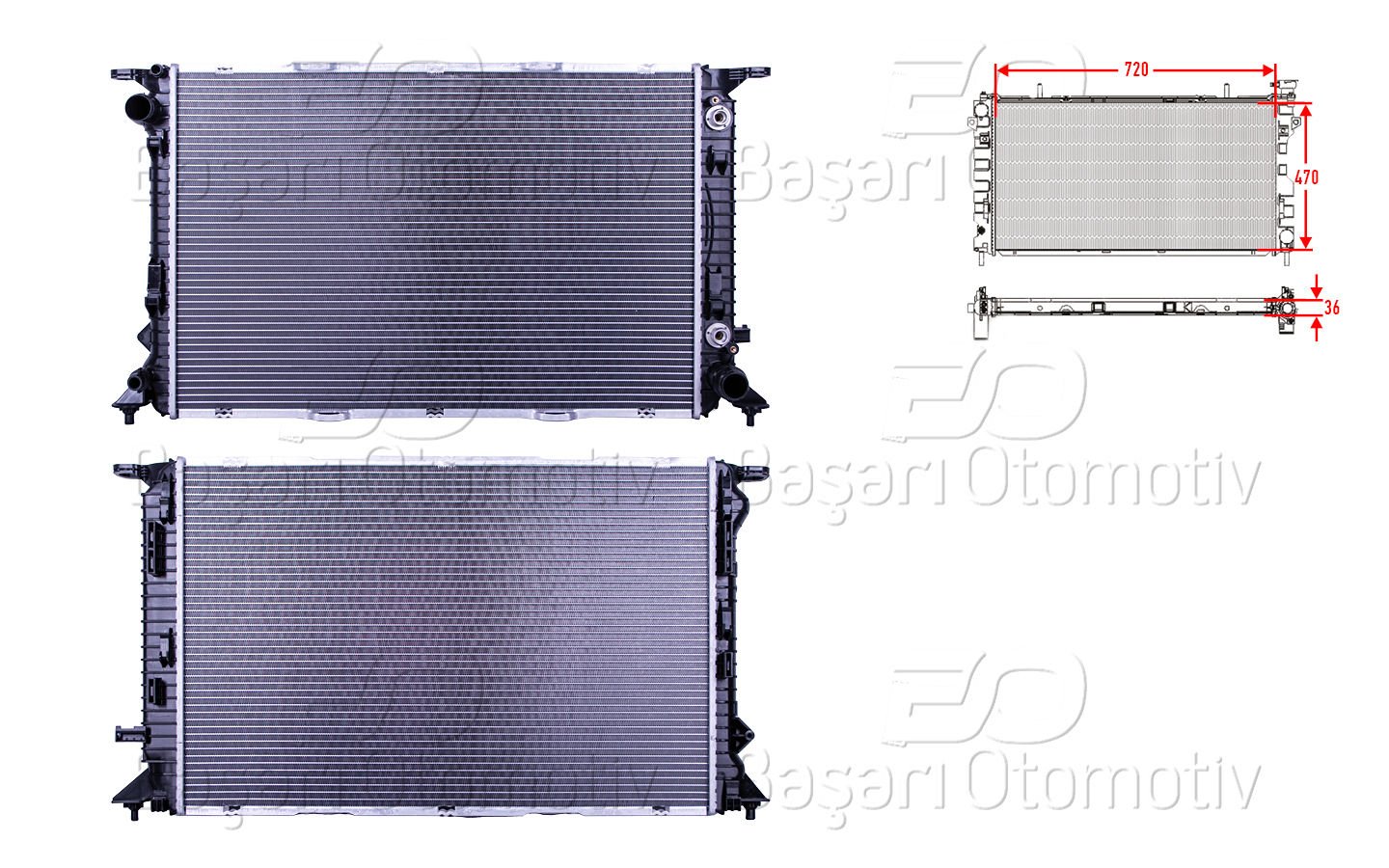 Su Radyatoru Brazıng At 720X470x36 Mm Audı A4 2.7 8K0121251Q