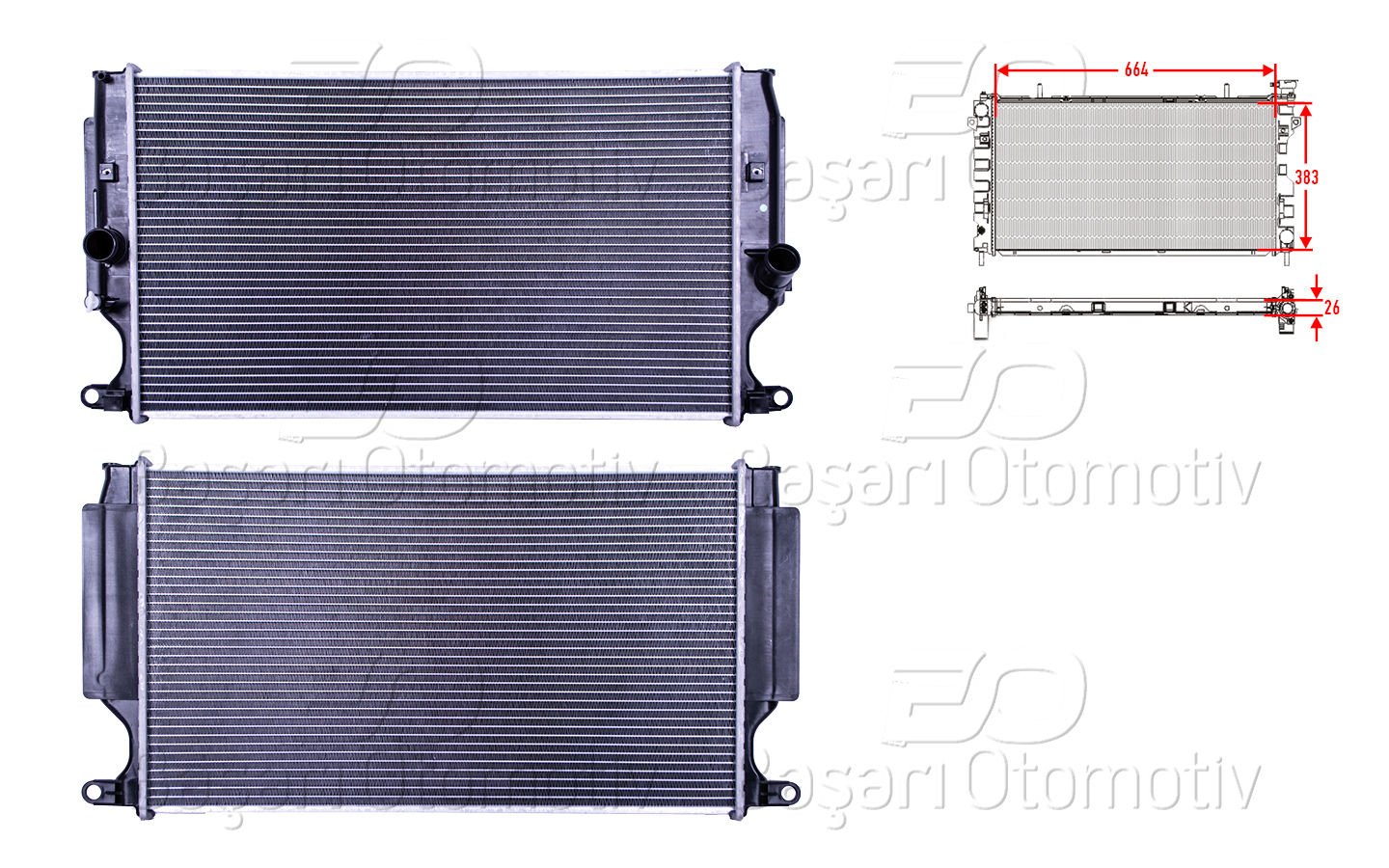 Su Radyatoru Brazıng Mt 664X383x26 Mm Toyota Avensıs 2 16400