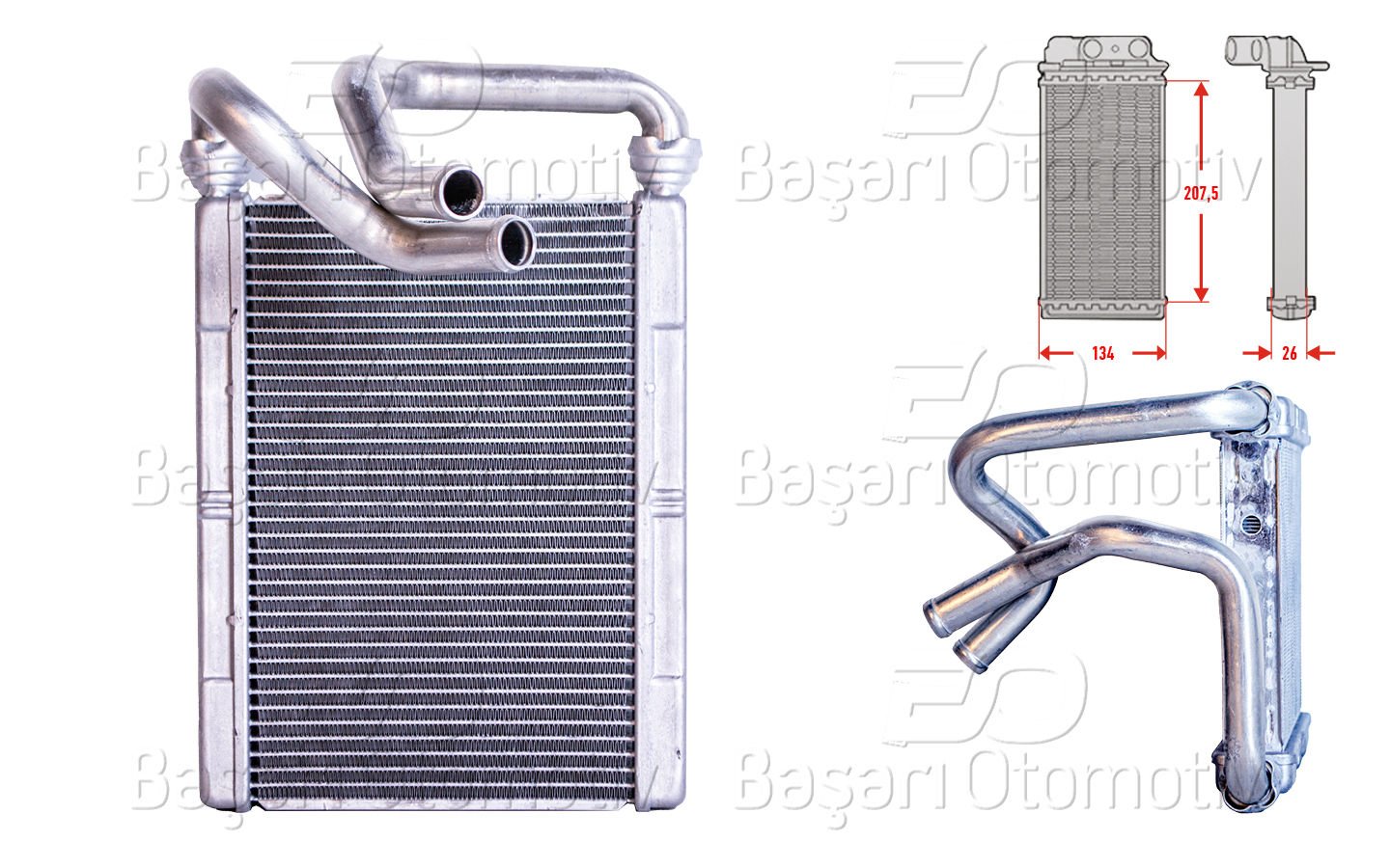 Kalorıfer Radyatoru Brazıng 134X208 Mm Toyota Yarıs 1. 87107