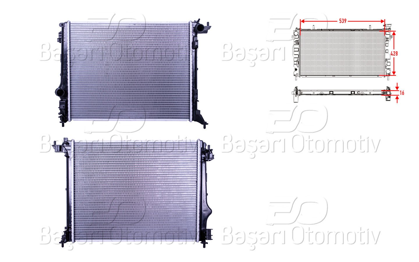 Su Radyatoru Brazıng Mt 539X428x16 Renault Megane 4 (B9a/M/N_) 16İ-1.6 [21410]