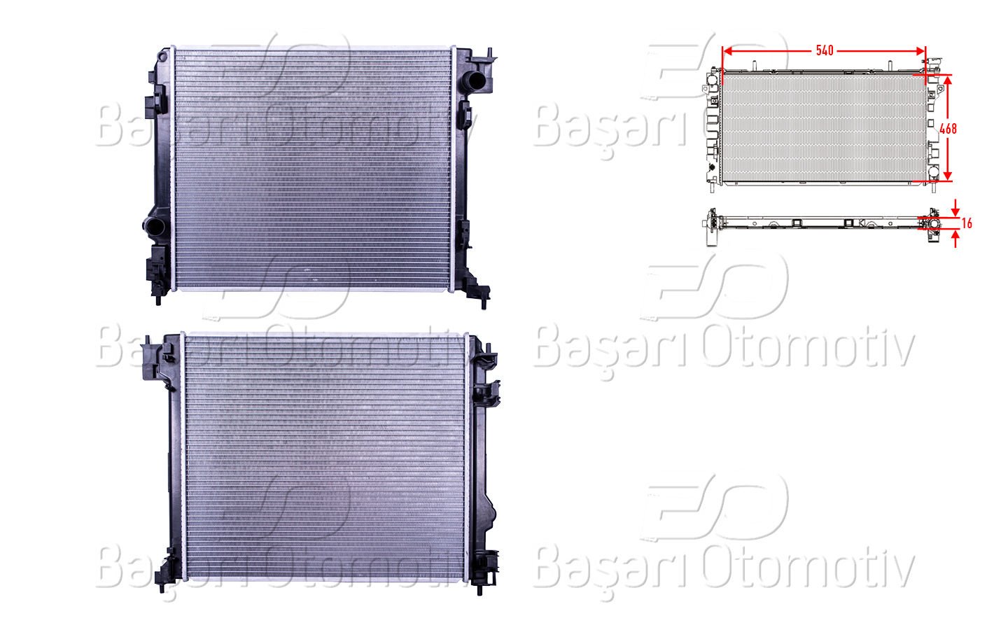 Su Radyatoru Brazıng Mt 540X468x16 Nıssan X-Traıl 3 (T 21410