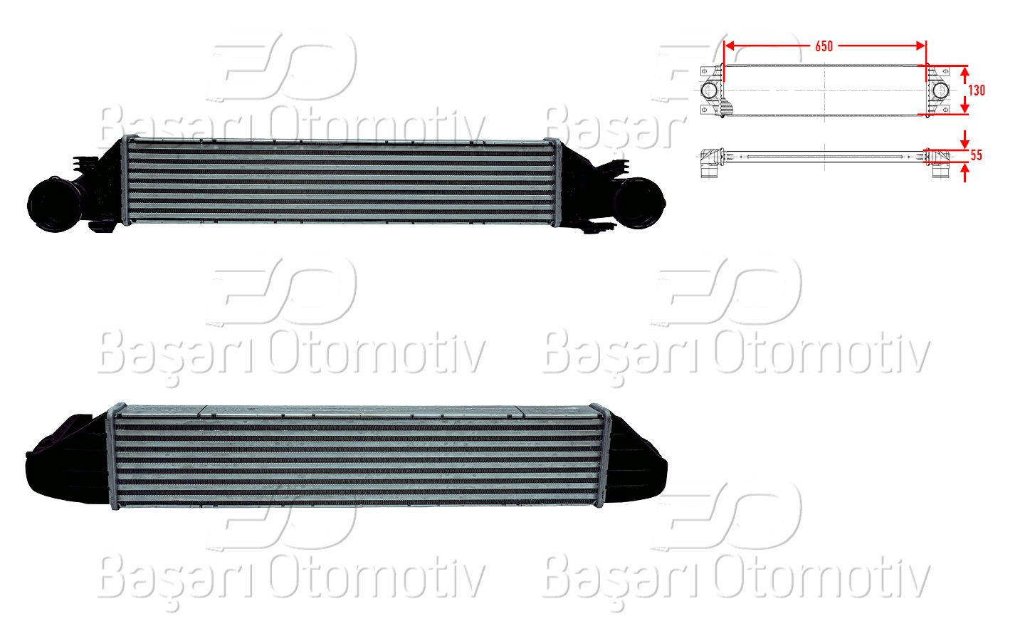Turbo Radyatoru (Intercooler) 650X130x55 Mercedes 2035000000