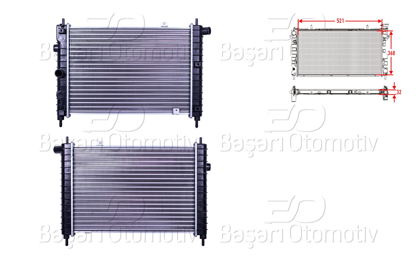 Su Radyatoru Mekanık Mt 521X368x32 Opel Kadet E 1 6D 1300050
