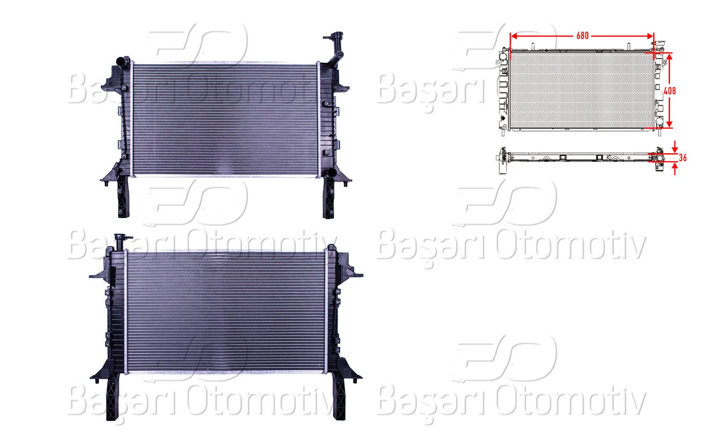 Su Radyatoru Brazıng Mt 680X408x36 Hyundaı H350 2.5 Crdı 15> [25301]