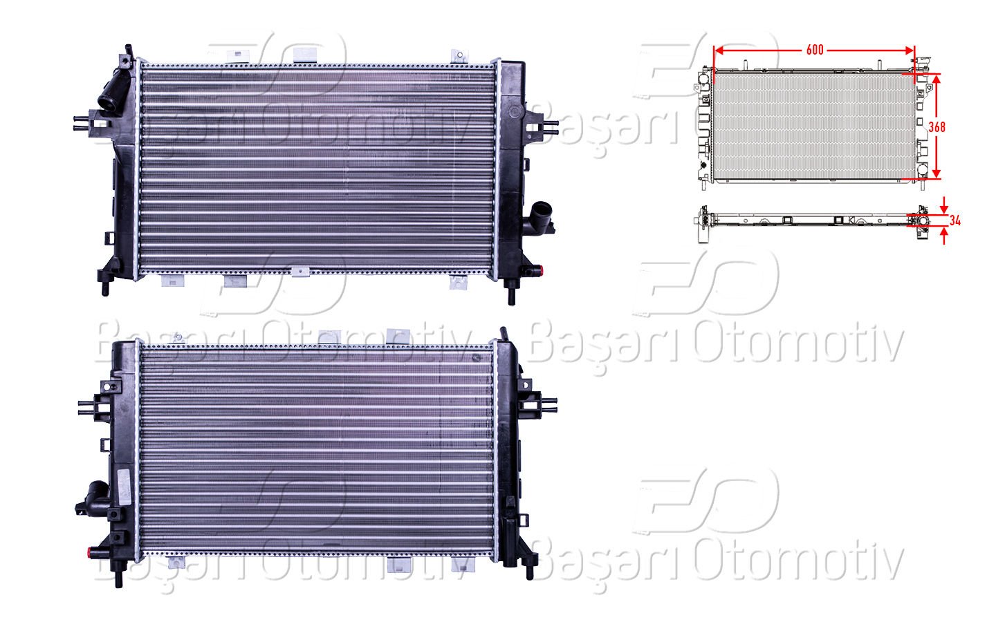 Su Radyatoru Mekanık Mt 600X368x34 Opel Astra H 1.3 1.7 [1300271]