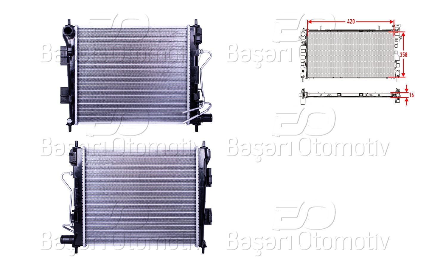 Su Radyatoru Brazıng At 420X358x16 Hyundaı I10 2 (Ba)  25310