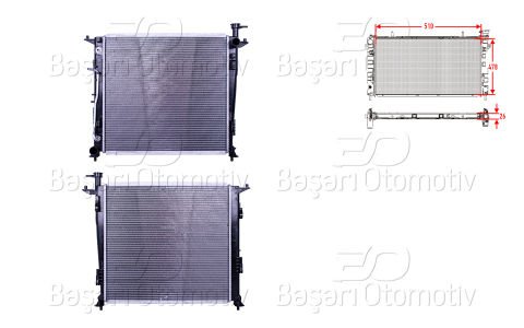 Su Radyatoru Brazıng At 510X478x26 Kıa Sorento (Um) 2. 25310