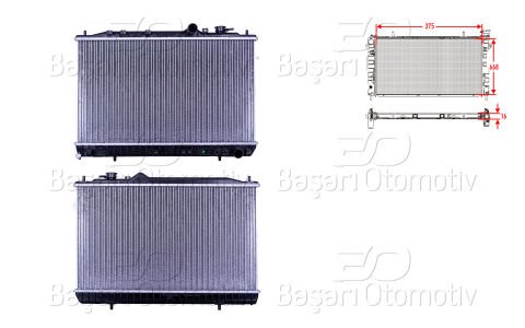 Su Radyatoru Brazıng Mt 375X668x16 Hyundaı Elantra 91+ 25310