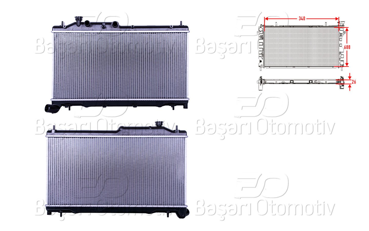 Su Radyatoru Brazıng Mt 340X688x26 Subaru Forester (Sh 45119