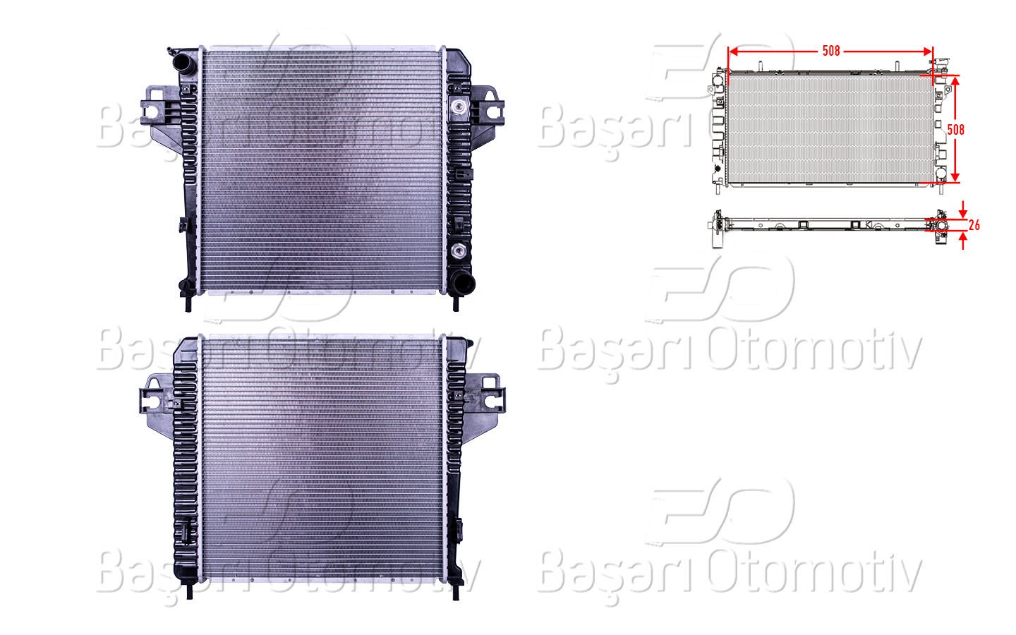 Su Radyatoru Brazıng At 508X508x26 Jeep Cherokee  52079729AA