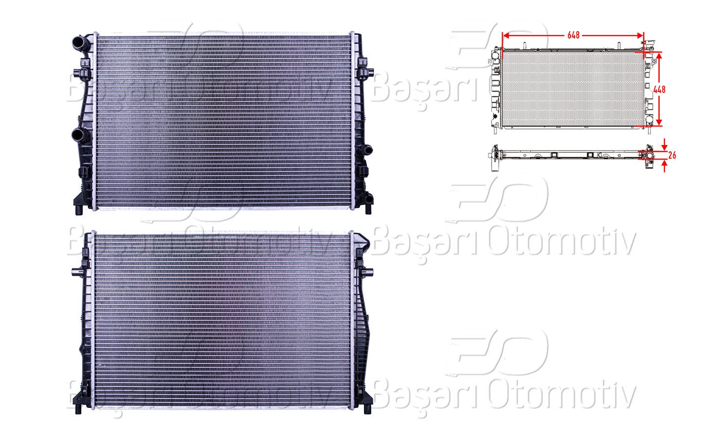 Su Radyatoru Brazıng Mt-At 648X448x26 Mm Audı A3 5Q0121251EA