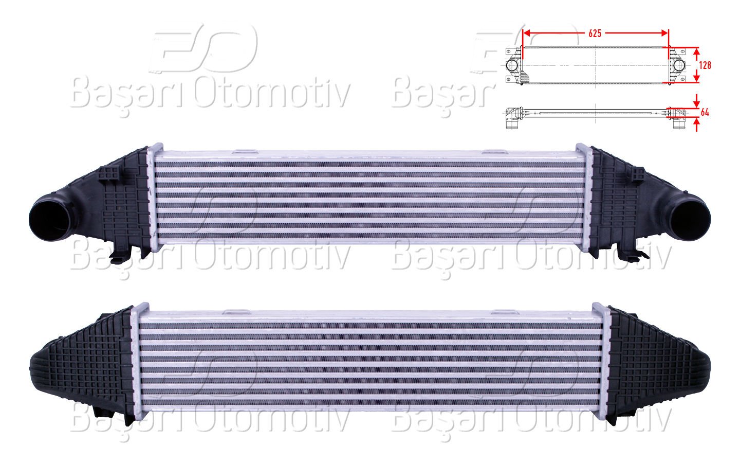 Turbo Radyatoru (Intercooler) 625X128x64 Mercedes 2045000100