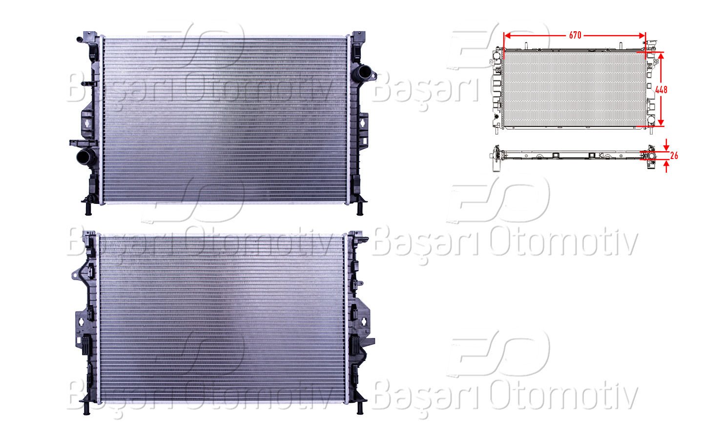 Su Radyatoru Brazıng Mt 670X448x26 Ford Kuga 2 (Dm2) 1.6 [CV61 8005EA]