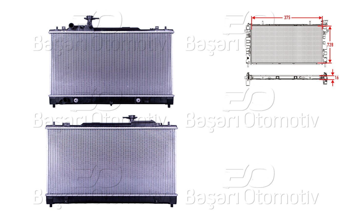 Su Radyatoru Brazıng At 375X728x16 Mazda 6 Sedan (Gh) 2 LF4K