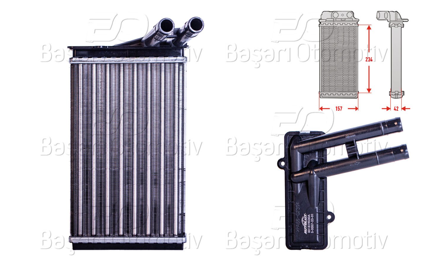 Kalorıfer Radyatoru Mekanık 230X155 Mm Vw Passat  8D1819030A