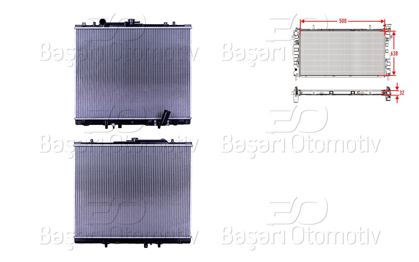 Su Radyatoru Brazıng Mt 500X638x32 Mıtsubıshı L200 (K7_T, K6_T, K5_T) [MR571147]