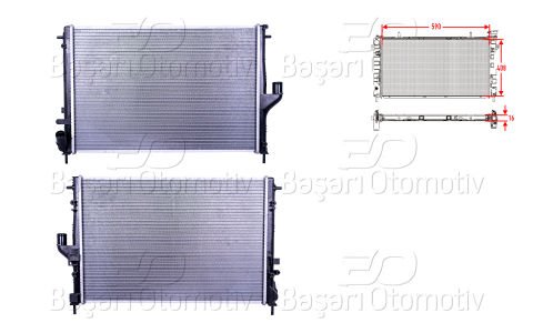 Su Radyatoru Brazıng Mt 590X408x16 Dacıa Duster ( 8200582026