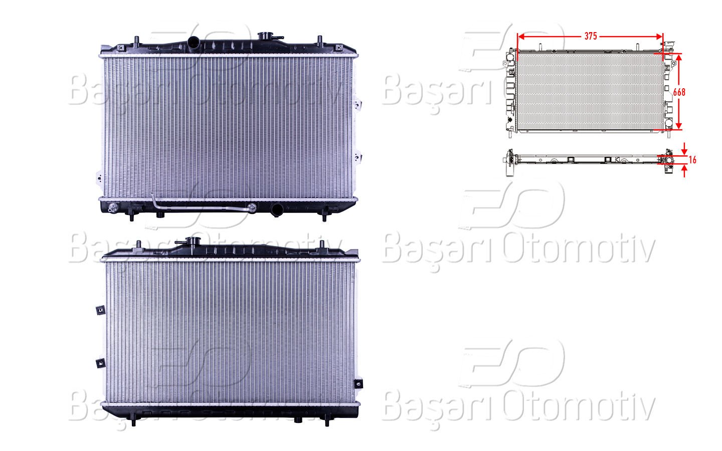 Su Radyatoru Brazıng At 375X668x16 Kıa Cerato (Ld)1.6  25310