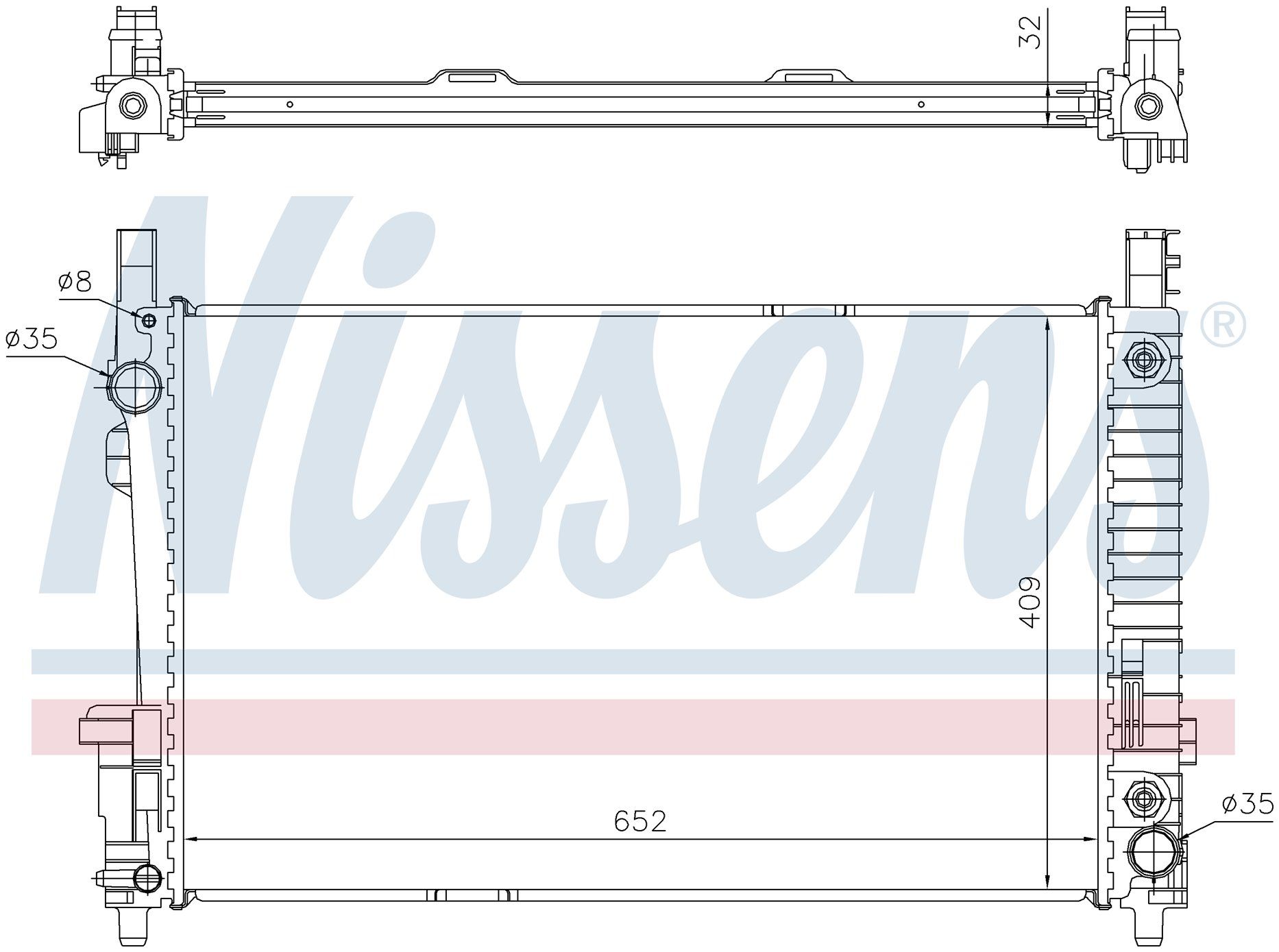 Su Radyatoru Brazıng Mt-At 652X409x32 Mm Mercedes 1695000403