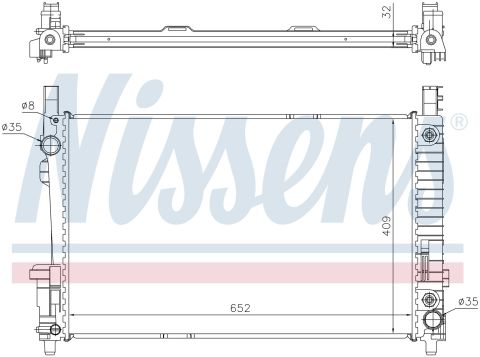 Su Radyatoru Brazıng Mt-At 652X409x32 Mm Mercedes 1695000403