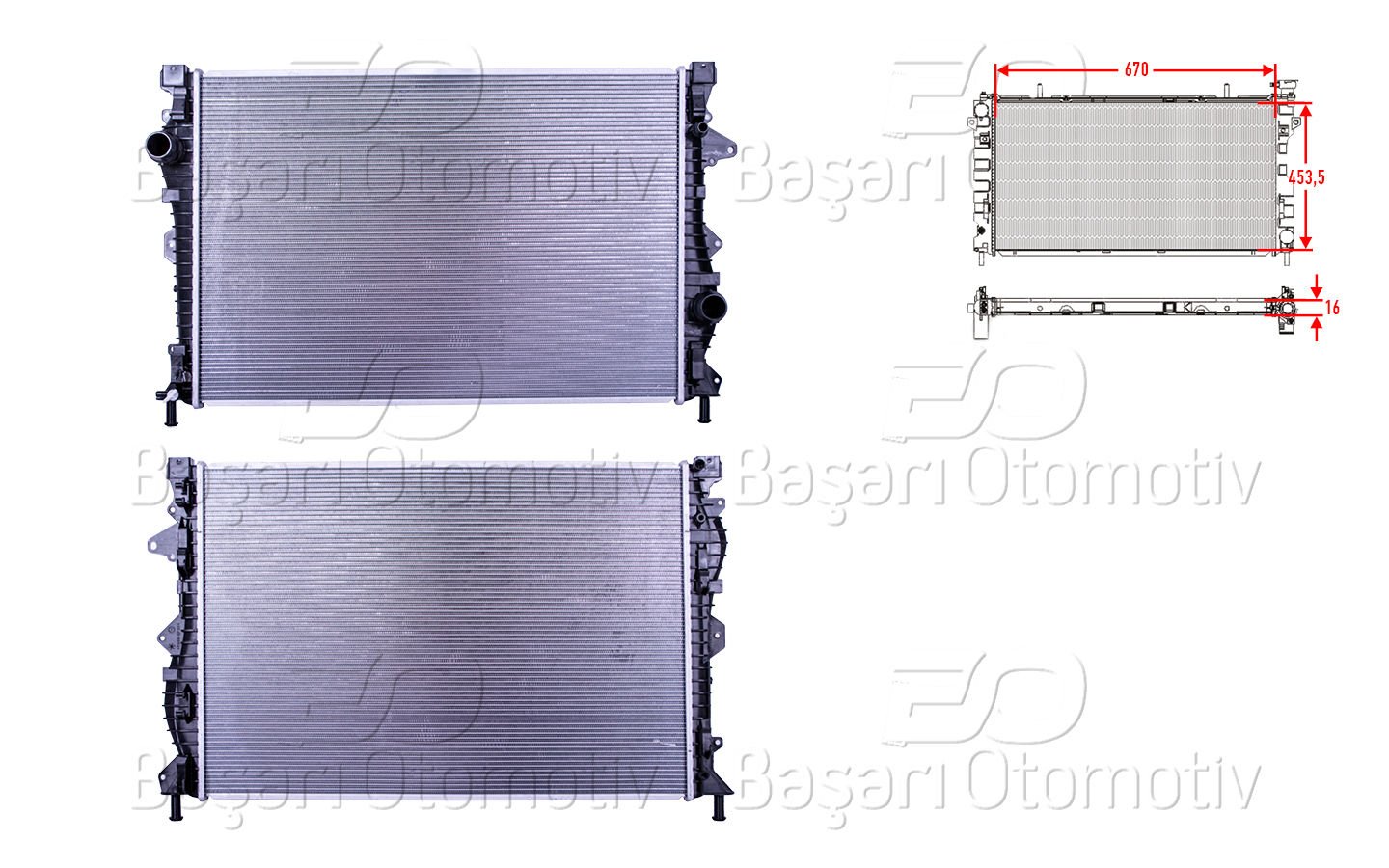 Su Radyatoru Brazıng Mt 670X453,5X16 Land Rover Dıs LR075360