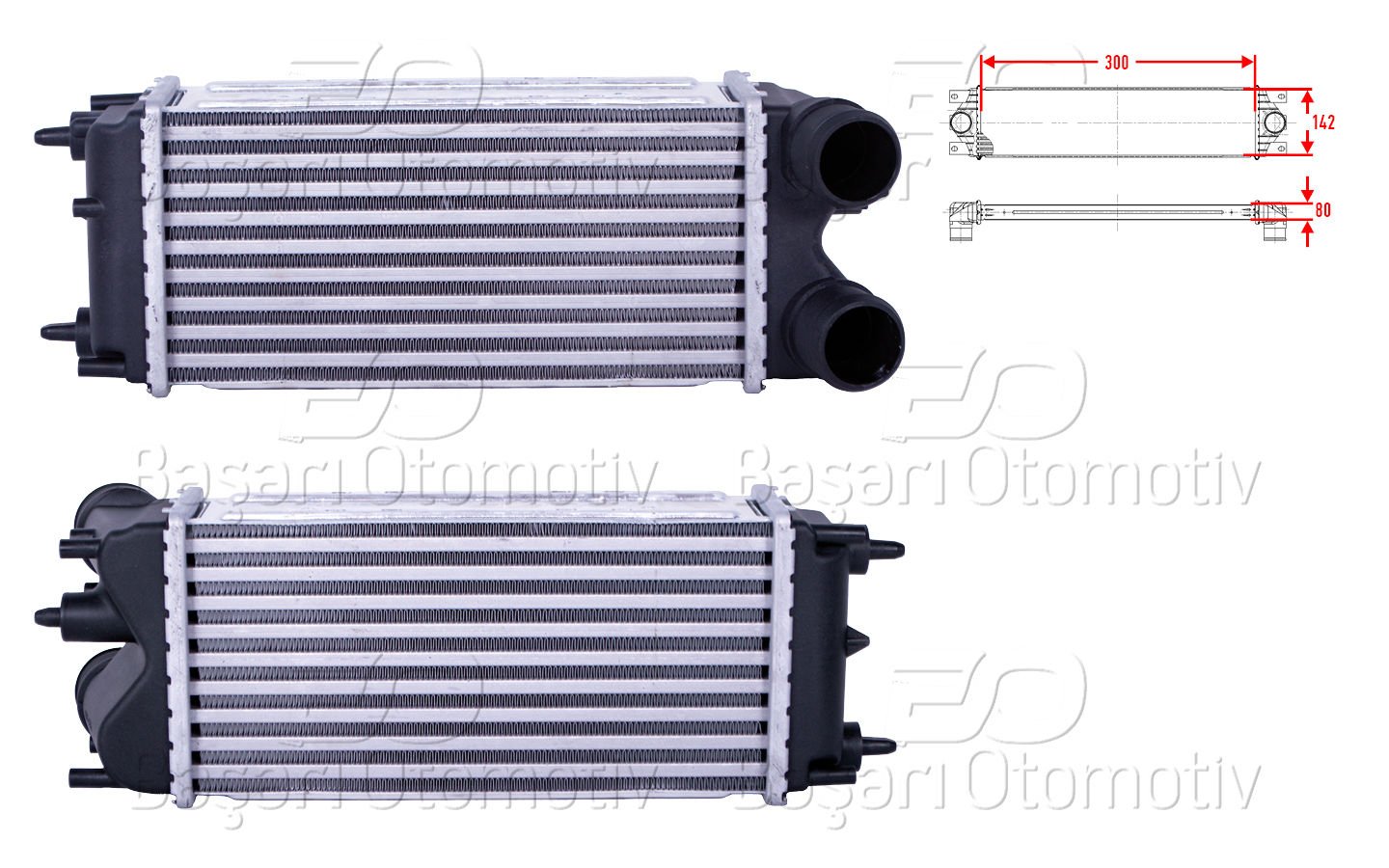 Turbo Radyatoru (Intercooler) 300X142x80 Ford B-Max Ecosport Fıesta Tourneo [AV219L440AB]