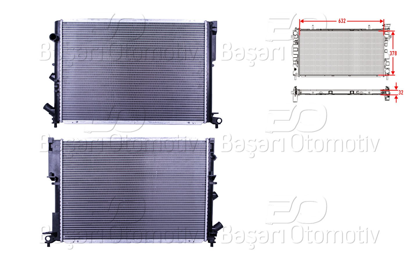 Su Radyatoru Brazıng Mt 634X438x32 Renault Laguna 1.8-2.0-2.2D 93-01/ Espace [7701043411]