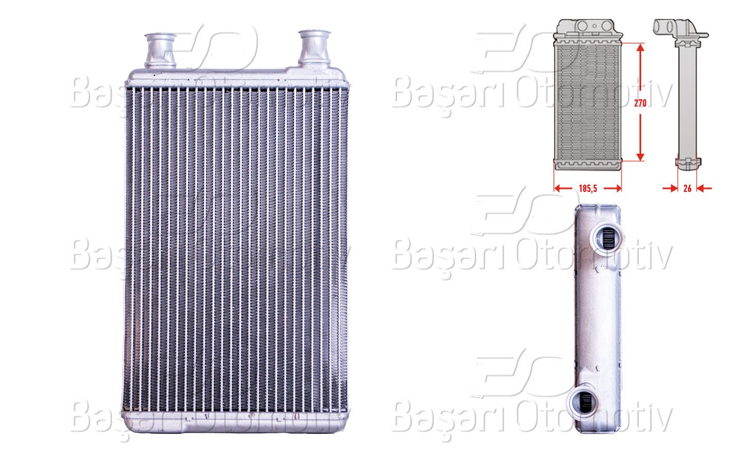 Kalorıfer Radyatoru Brazıng 270X186 Mm Mercedes-B 2218300061