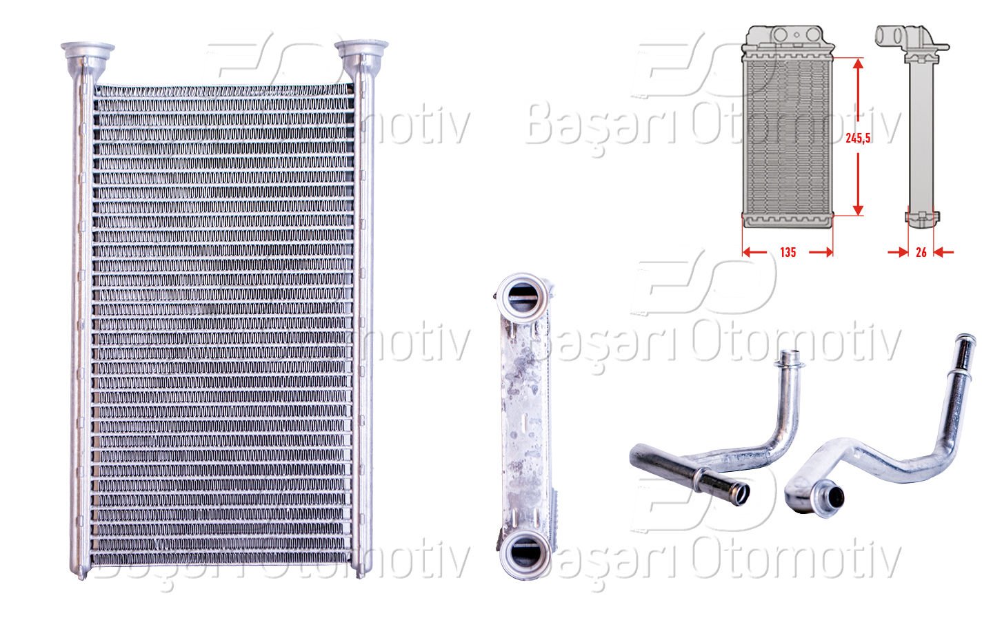Kalorıfer Radyatoru Brazıng 245X132 Mm Jeep Chero 68003993AA