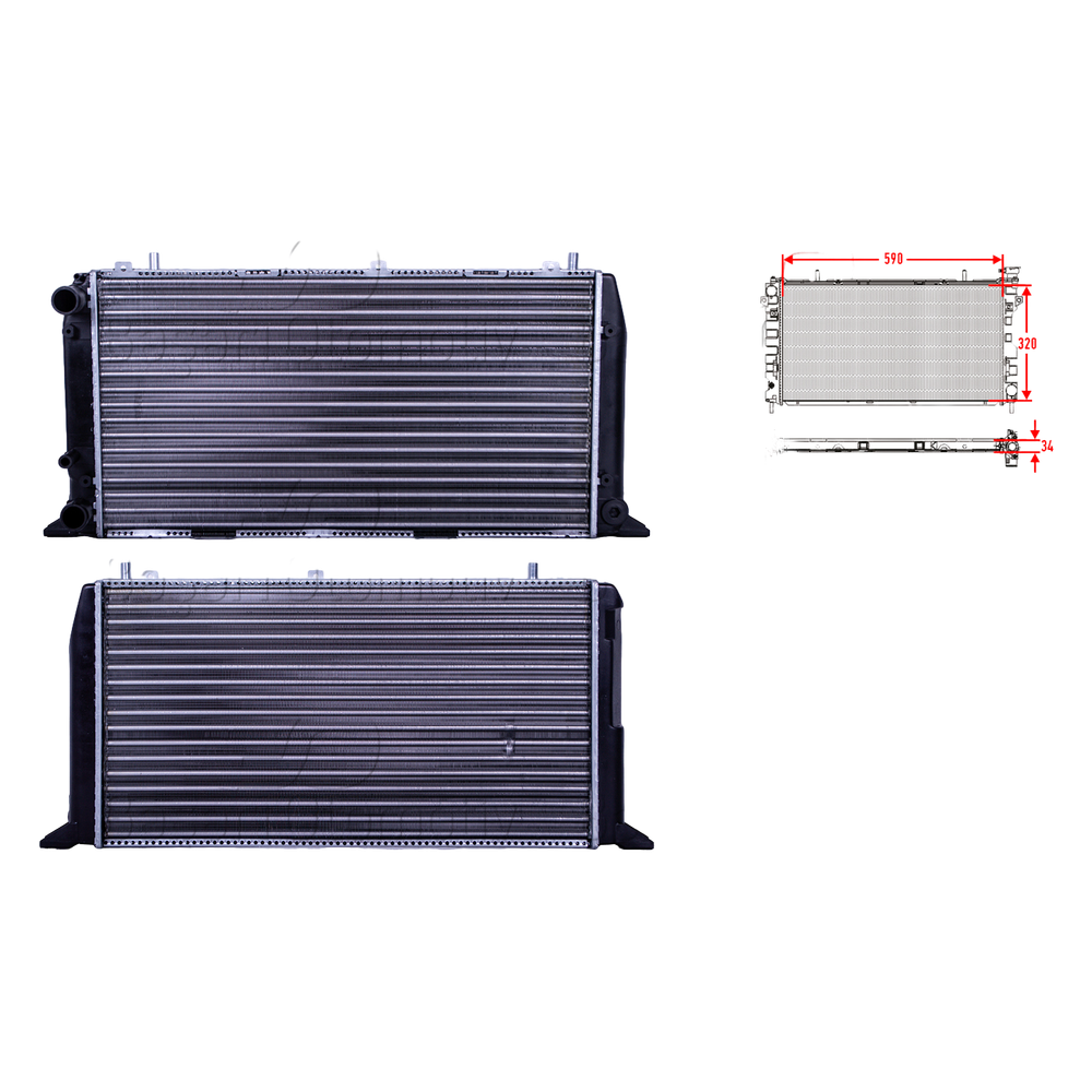Su Radyatörü Audi 80 1.6 - 1.6D - 1.8 - 2.0 - 2.0E 1986- 811121253B