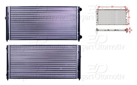 Su Radyatoru Mekanık Mt 630X320 Mm Vw Golf3 Vento 1H0121253H