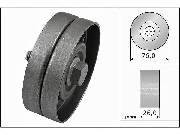 V KAYIS GERGI RULMANI - (76 mm)(DEMIR)-DUZ