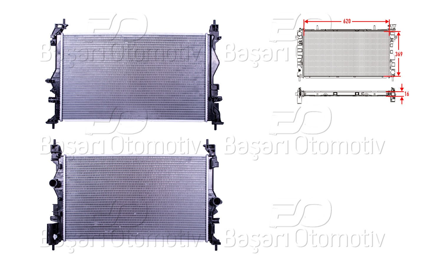 Su Radyatoru Brazıng Mt 620X369x16 Opel Corsa E 1.0  1300368