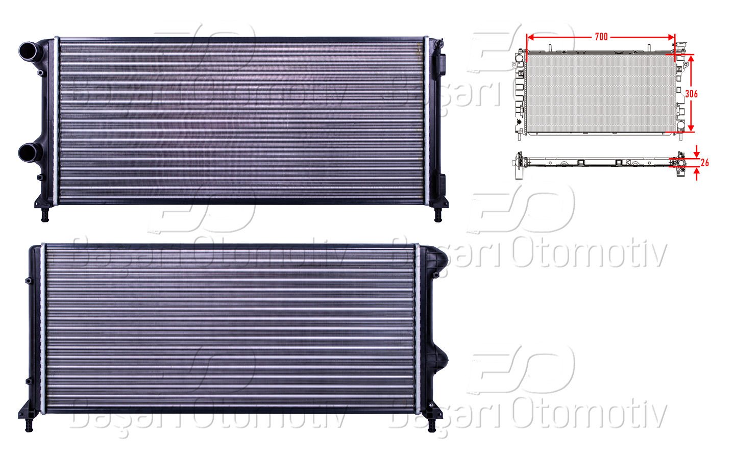 Su Radyatoru Mekanık Mt 700X306x26 Fıat Doblo  1.3  46807378