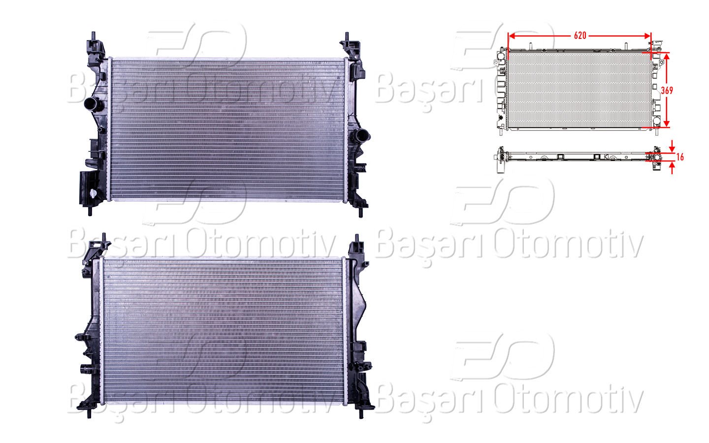 Su Radyatoru Brazıng Mt 620X369x16 Opel Corsa E 1.0  1300378