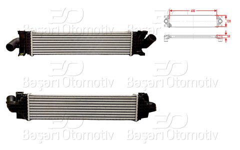 Turbo Radyatoru (Intercooler) 600X128x50 Ford Fo 3M5H9L440AC