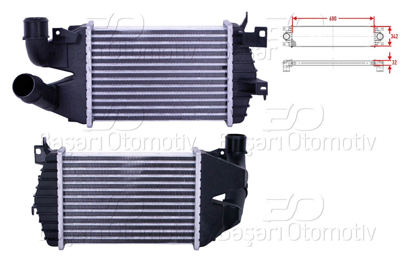 Turbo Radyatoru (Intercooler) 600X342x32 Renault  7701045349